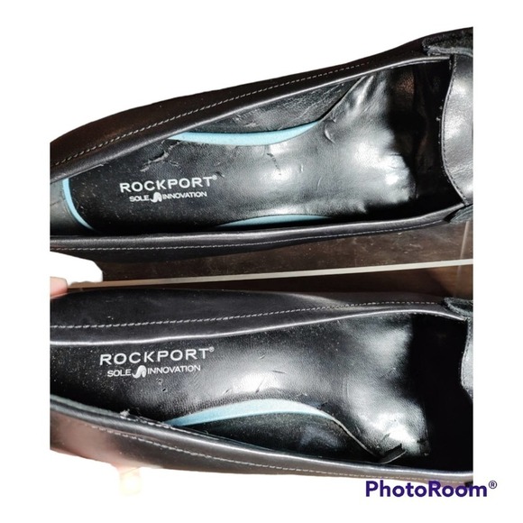 Rockport black leather pumps size 7.5 2 1/4" heel - Picture 6 of 8